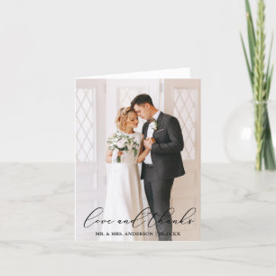 Cartão De Agradecimento Obrigados De Amor Nota Fotográfica De Casamento De