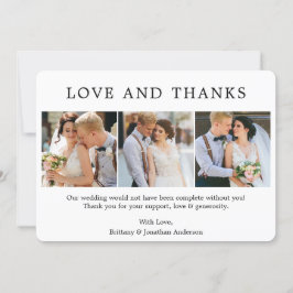 Cartão De Agradecimento Obrigados de Amor Simples Moderno Minimalista 3 Fo