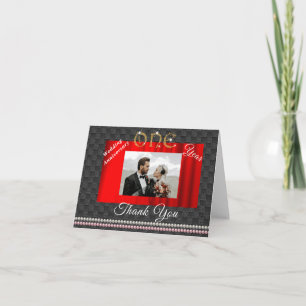 Cartão De Agradecimento Obrigados de aniversário de casamento Dourados e P