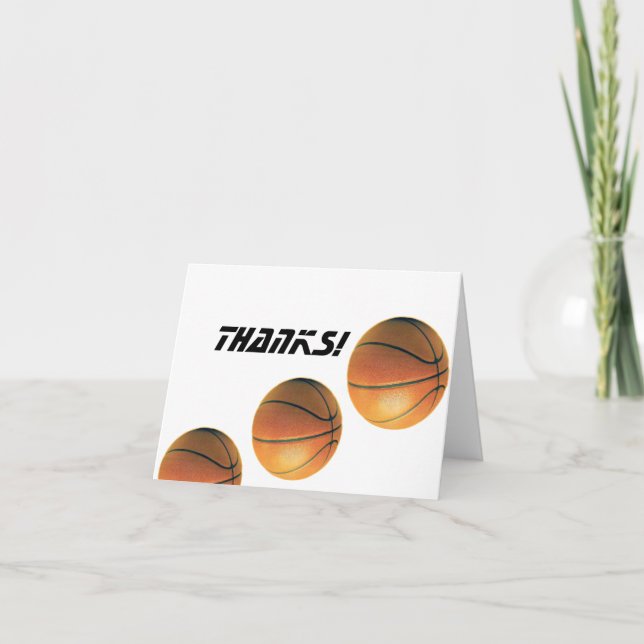 Cartão De Agradecimento Obrigados de basquete (Frente)