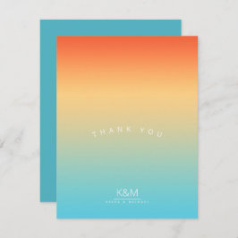 Cartão De Agradecimento Obrigados de Casamento de Gradiente de Humor Tropi