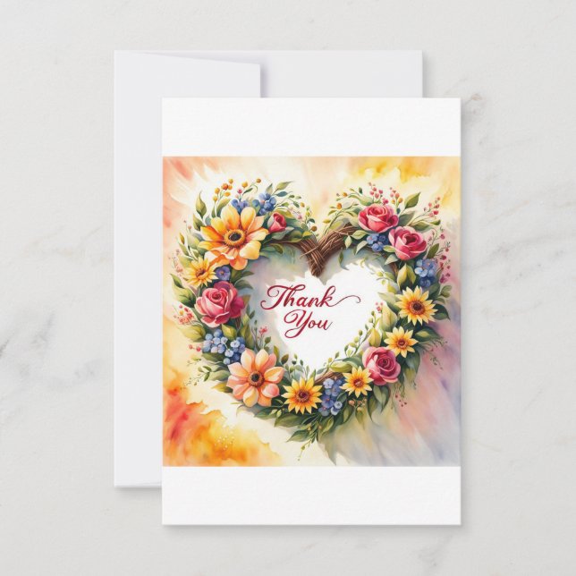 Cartão De Agradecimento Obrigados de coração! (Frente)