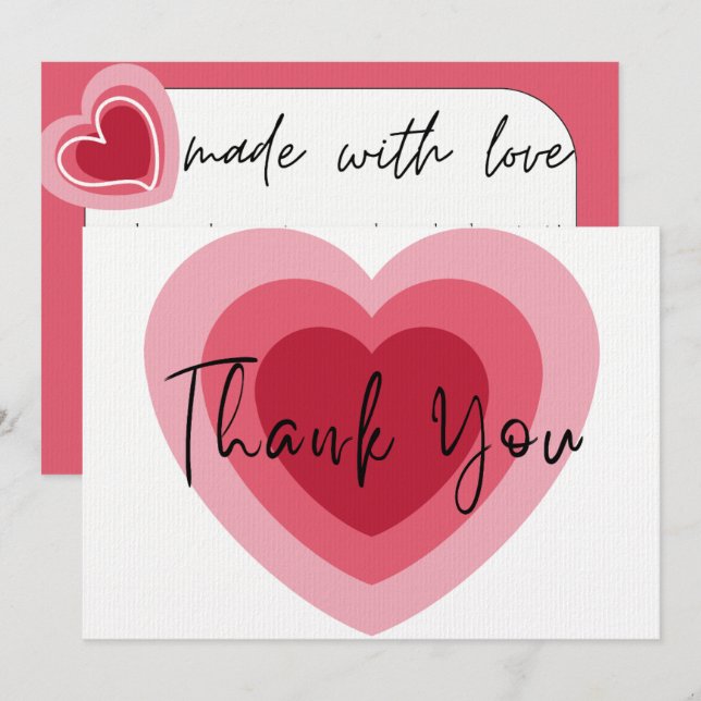 Cartão De Agradecimento Obrigados de coração: Amor em Abundance (Frente/Verso)