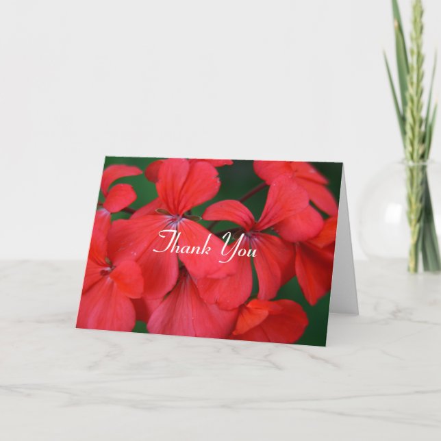 Cartão De Agradecimento obrigados de flores vermelhas (Frente)