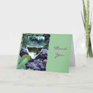 Cartão De Agradecimento Obrigados de Reflexão de Vinho Branco