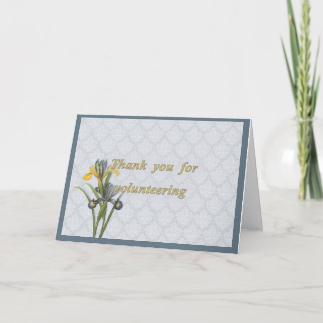 Cartão De Agradecimento Obrigados de Voluntariado, Dutch Iris, (Frente)