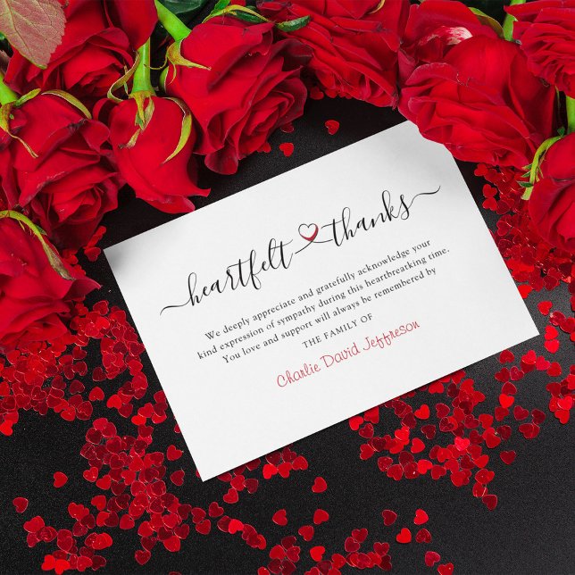 Cartão De Agradecimento Obrigados do coração Simpatia funerária (Criador carregado)