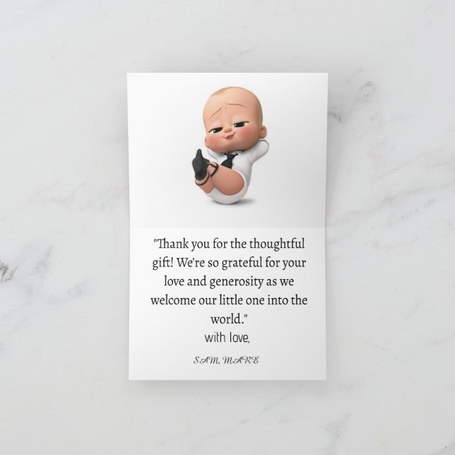 Cartão De Agradecimento Obrigados doces para pequenas bençãos (Interior)