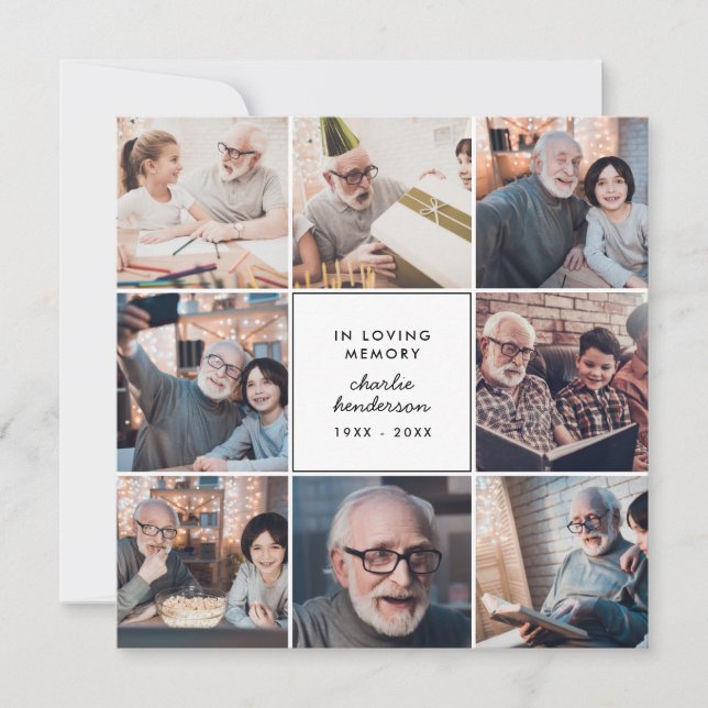 Cartão De Agradecimento Obrigados e amor moderno Funeral de 20 fotos/Berea (Frente)