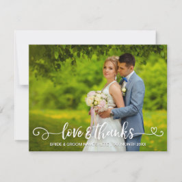 Cartão De Agradecimento Obrigados e amor Typografia Rosa Foto
