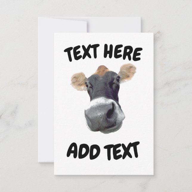 Cartão De Agradecimento Obrigados, Face De Vaca (Frente)