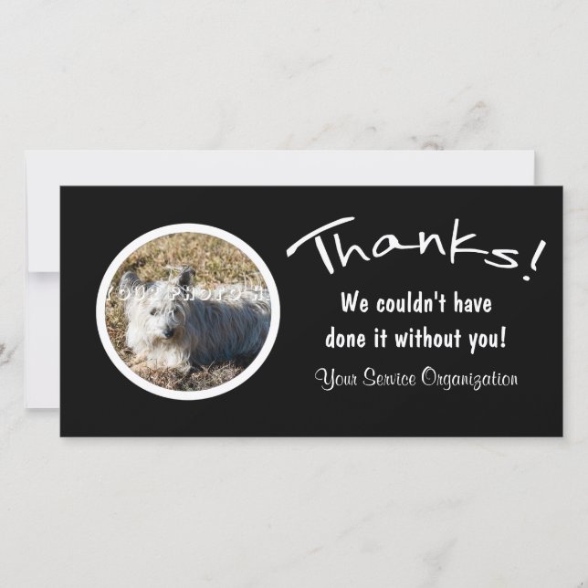 Cartão De Agradecimento Obrigados! Foto personalizada Obrigado (Frente)