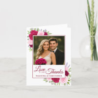 Obrigados Magenta Rosa Rosa Foto de Casamento