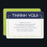 Cartão De Agradecimento OBRIGADOS MODERNOS PARA JOGOS Bar marinho Mitzvah<br><div class="desc">pelo kat massard >> www.simplysweetPAPERIE.com <<< Um design simples para seus OBRIGADOS COM AS PLACAS FLAT - para corresponder aos seus convites principais. Adorei o design, mas gostaria de ver algumas mudanças - outro esquema de cores, produto, adicionar uma foto ou adaptado para uma ocasião diferente - sem preocupações, simplesmente...</div>