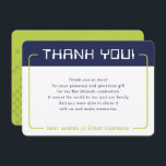 Cartão De Agradecimento OBRIGADOS MODERNOS PARA JOGOS Bar marinho Mitzvah<br><div class="desc">pelo kat massard >> www.simplysweetPAPERIE.com <<< Um design simples para seus OBRIGADOS COM AS PLACAS FLAT - para corresponder aos seus convites principais. Adorei o design, mas gostaria de ver algumas mudanças - outro esquema de cores, produto, adicionar uma foto ou adaptado para uma ocasião diferente - sem preocupações, simplesmente...</div>