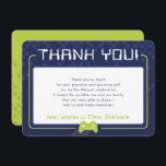 Cartão De Agradecimento OBRIGADOS MODERNOS PARA JOGOS Bar marinho Mitzvah<br><div class="desc">pelo kat massard >> www.simplysweetPAPERIE.com <<< Um design simples para seus OBRIGADOS COM AS PLACAS FLAT - para corresponder aos seus convites principais. Adorei o design, mas gostaria de ver algumas mudanças - outro esquema de cores, produto, adicionar uma foto ou adaptado para uma ocasião diferente - sem preocupações, simplesmente...</div>