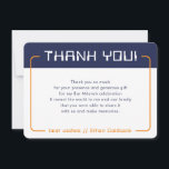 Cartão De Agradecimento OBRIGADOS MODERNOS PARA JOGOS Bar Mitzvah marinho<br><div class="desc">pelo kat massard >> www.simplysweetPAPERIE.com <<< Um design simples para seus OBRIGADOS COM AS PLACAS FLAT - para corresponder aos seus convites principais. Adorei o design, mas gostaria de ver algumas mudanças - outro esquema de cores, produto, adicionar uma foto ou adaptado para uma ocasião diferente - sem preocupações, simplesmente...</div>