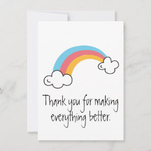 Cartão De Agradecimento Obrigados para a placa Rainbow Fazer It