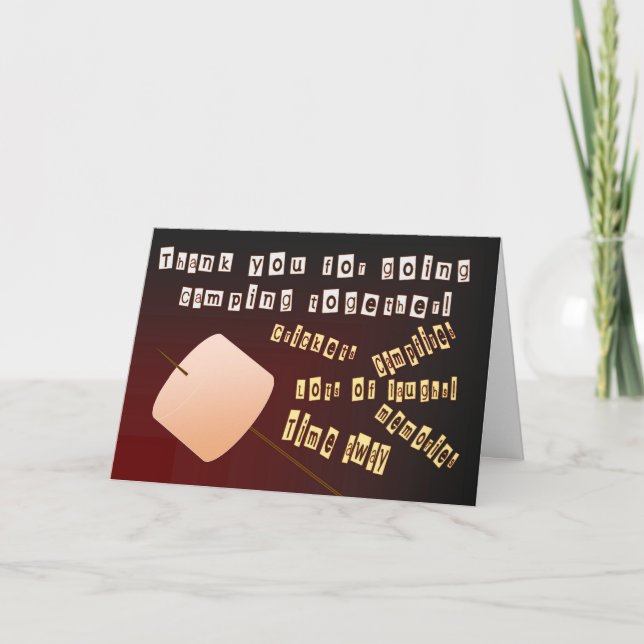 Cartão De Agradecimento Obrigados para acampar juntos (Frente)