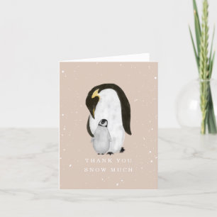 Cartão De Agradecimento Obrigados para Chás de fraldas de Mama Penguin Pin