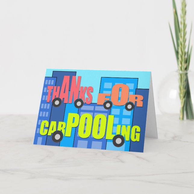 Cartão De Agradecimento Obrigados para o conjunto de veículos - Palavras s (Frente)