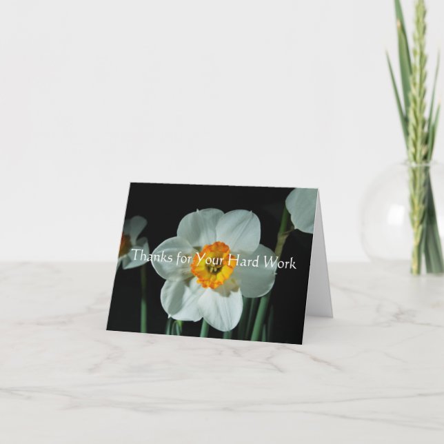 Cartão De Agradecimento Obrigados para o trabalho do Duro (Frente)