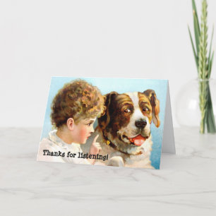 Cartão De Agradecimento Obrigados para ouvir!