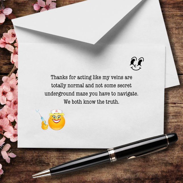 Cartão De Agradecimento Obrigados para prevenir minhas veias não são lixo (Criador carregado)