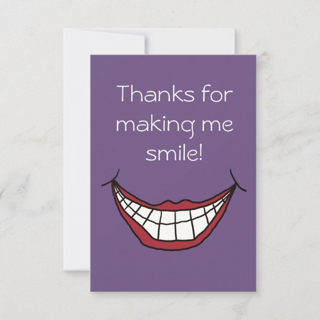 Cartão De Agradecimento Obrigados para sorrir para fazer! lábios vermelhos (Frente)