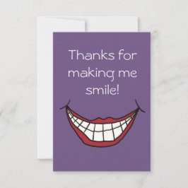 Cartão De Agradecimento Obrigados para sorrir para fazer! lábios vermelhos