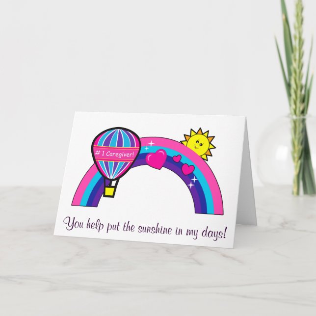 Cartão De Agradecimento Obrigados para um cuidador número um (Frente)