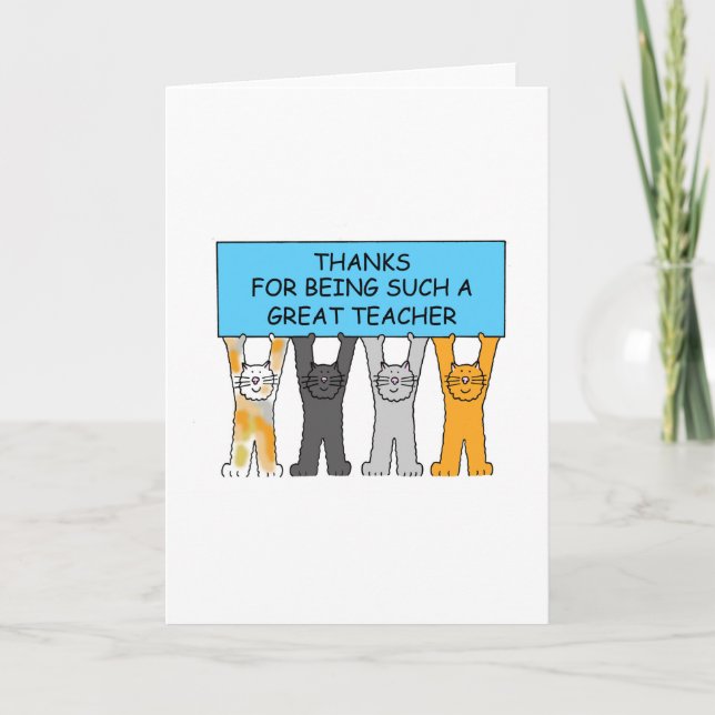 Cartão De Agradecimento Obrigados para um professor Excelente (Frente)