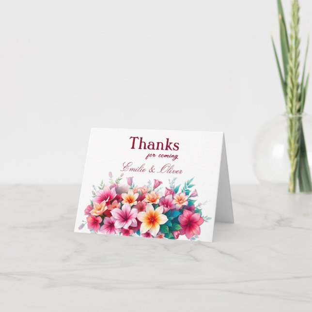 Cartão De Agradecimento Obrigados para vir e seu nome (Frente)