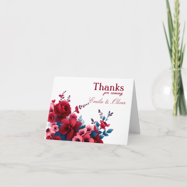 Cartão De Agradecimento Obrigados para vir e seu nome (Frente)