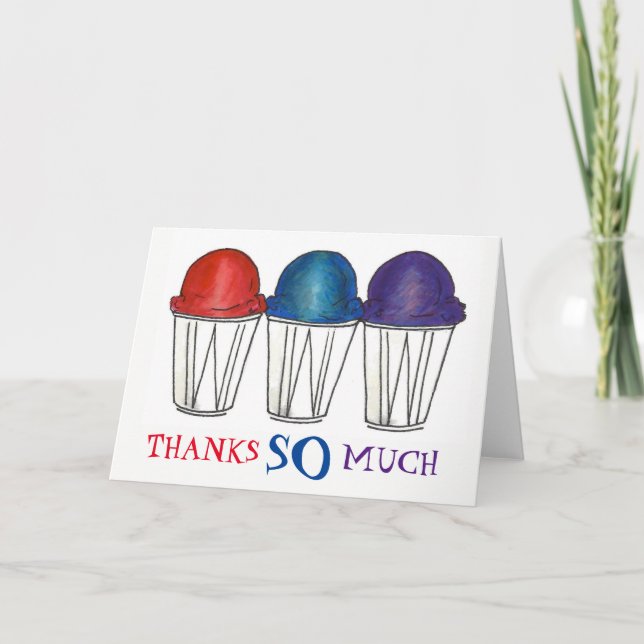 Cartão De Agradecimento Obrigados Tanta Água Encharcada Italiana Snocone (Frente)