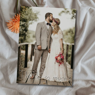 Cartão De Agradecimento Obrigados Tão Dourados Foto De Casamento