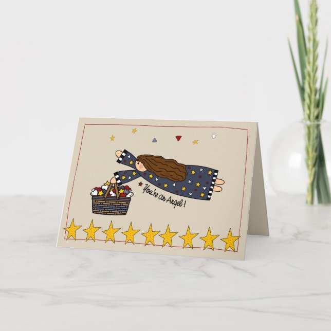 Cartão De Agradecimento Obrigados Você é um Anjo (Frente)