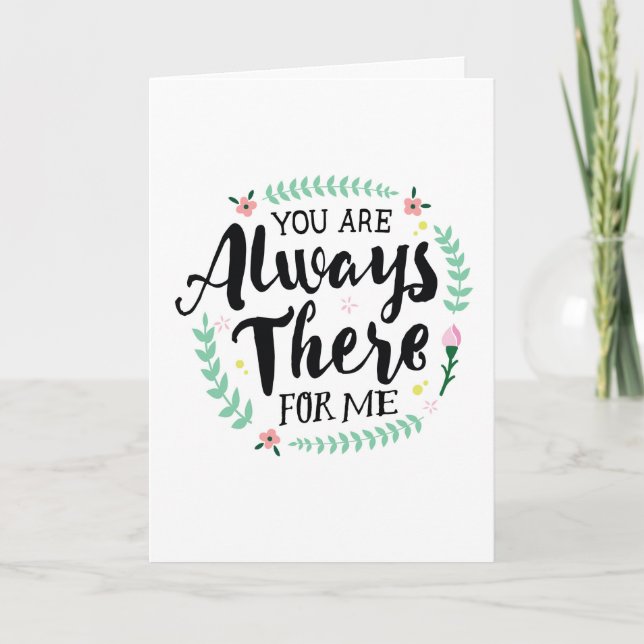 Cartão De Agradecimento Obrigados - Você está sempre presente para mim sau (Frente)