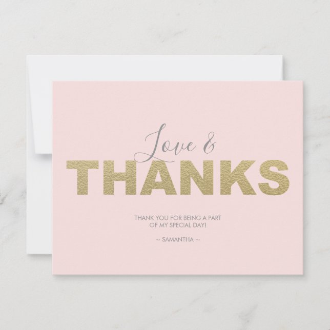 Cartão De Agradecimento Obrigados XOXO Obrigado (Frente)