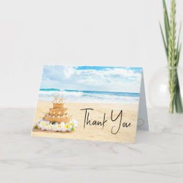 Cartão De Agradecimento Ocean Love Beach Wedds Waves