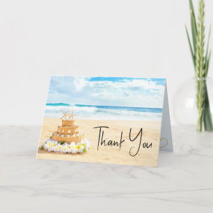 Cartão De Agradecimento Ocean Love Beach Wedds Waves