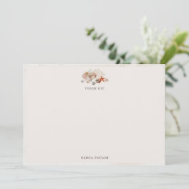 Cartão De Agradecimento Ocean Seashells Beach Boho Coastal Bridal Shower
