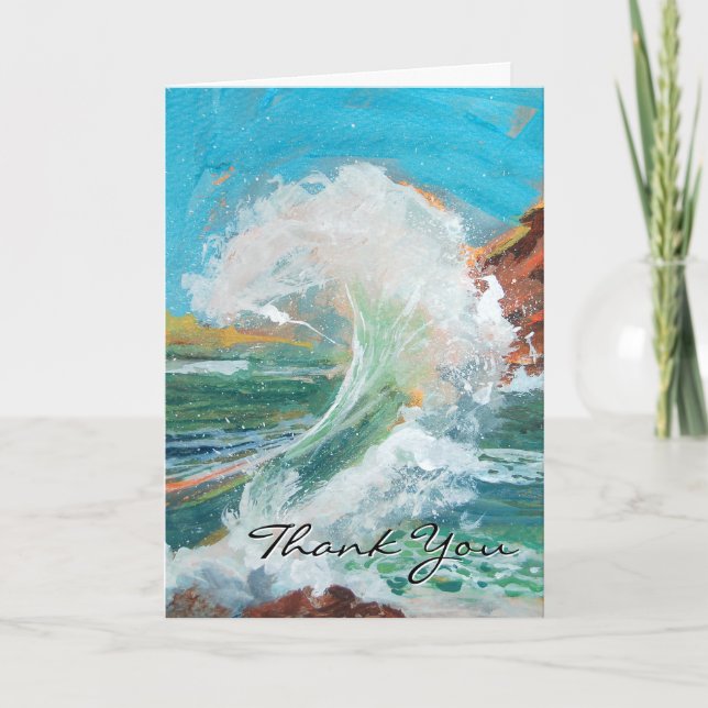 Cartão De Agradecimento Ocean Wave Thank You Card (Frente)
