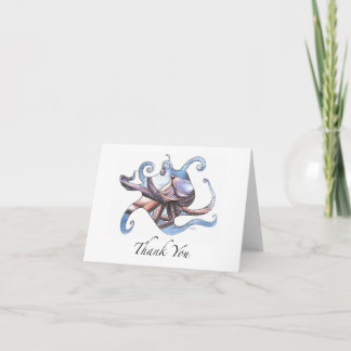 Cartão De Agradecimento Octopus Thank You Card pen and ink illustration