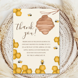 Cartão De Agradecimento Oh Babee Bee Themed Neutral Baby Shower