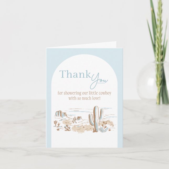 Cartão De Agradecimento Oh Baby Cowboy Folded Thank You Card (Frente)