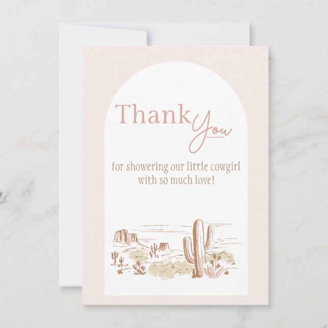 Cartão De Agradecimento Oh Baby Cowgirl Flat Thank You Card (Frente)