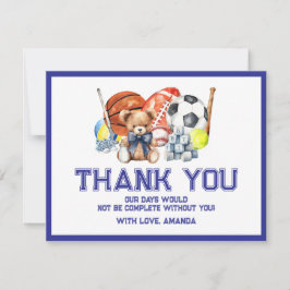 Cartão De Agradecimento Oh Boy ALL STAR SPORT Baby Shower