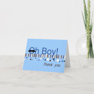 Cartão De Agradecimento Oh Boy Baby Shower Thank You Card