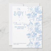 Oh Boy Blue Toile Safari Chá de fraldas